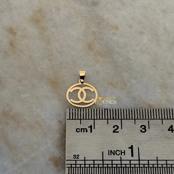 تصویر دوم آویز شنل (چنل) طلا لیزری